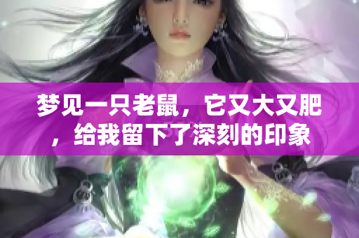 梦见一只老鼠，它又大又肥，给我留下了深刻的印象
