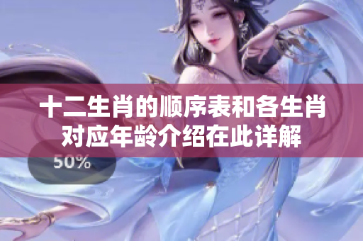 十二生肖的顺序表和各生肖对应年龄介绍在此详解