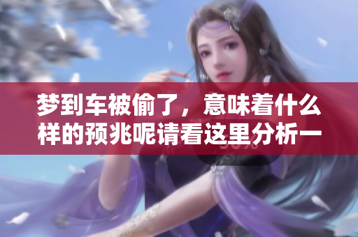 梦到车被偷了，意味着什么样的预兆呢请看这里分析一下
