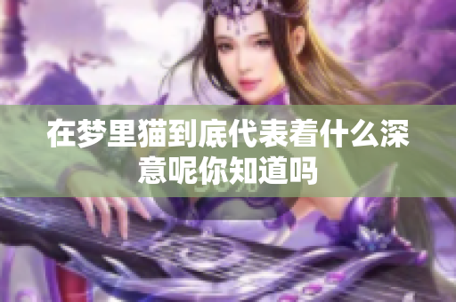 在梦里猫到底代表着什么深意呢你知道吗