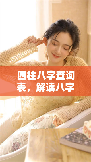四柱八字查询表，解读八字与命理之间的深刻联系