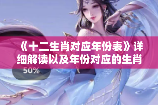 《十二生肖对应年份表》详细解读以及年份对应的生肖图片介绍